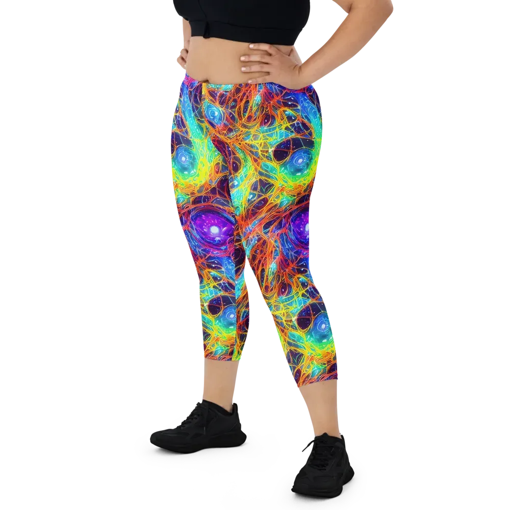 Biomorphic Voltage on Capri Leggings — Front