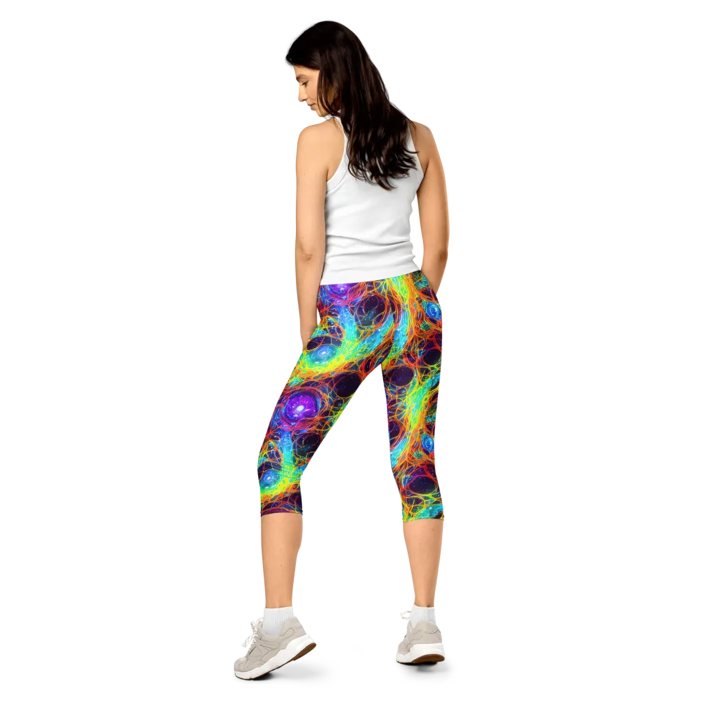 Biomorphic Voltage on Capri Leggings — Back