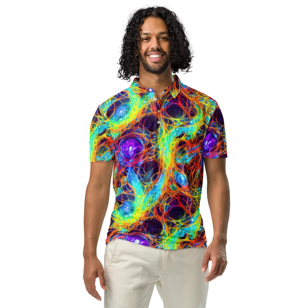 Biomorphic Voltage on Men's Slim Fit Polo Shirt — Front