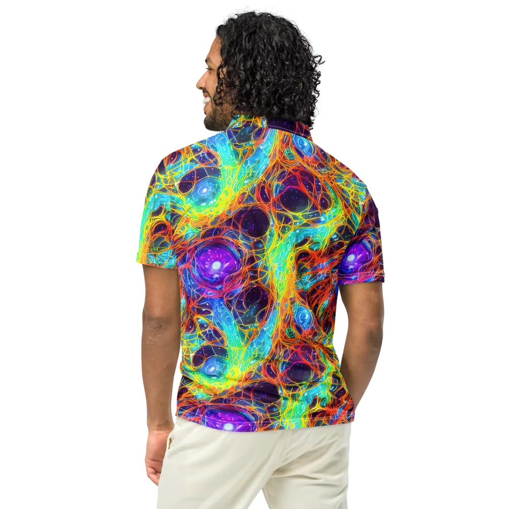 Biomorphic Voltage on Men's Slim Fit Polo Shirt — Back