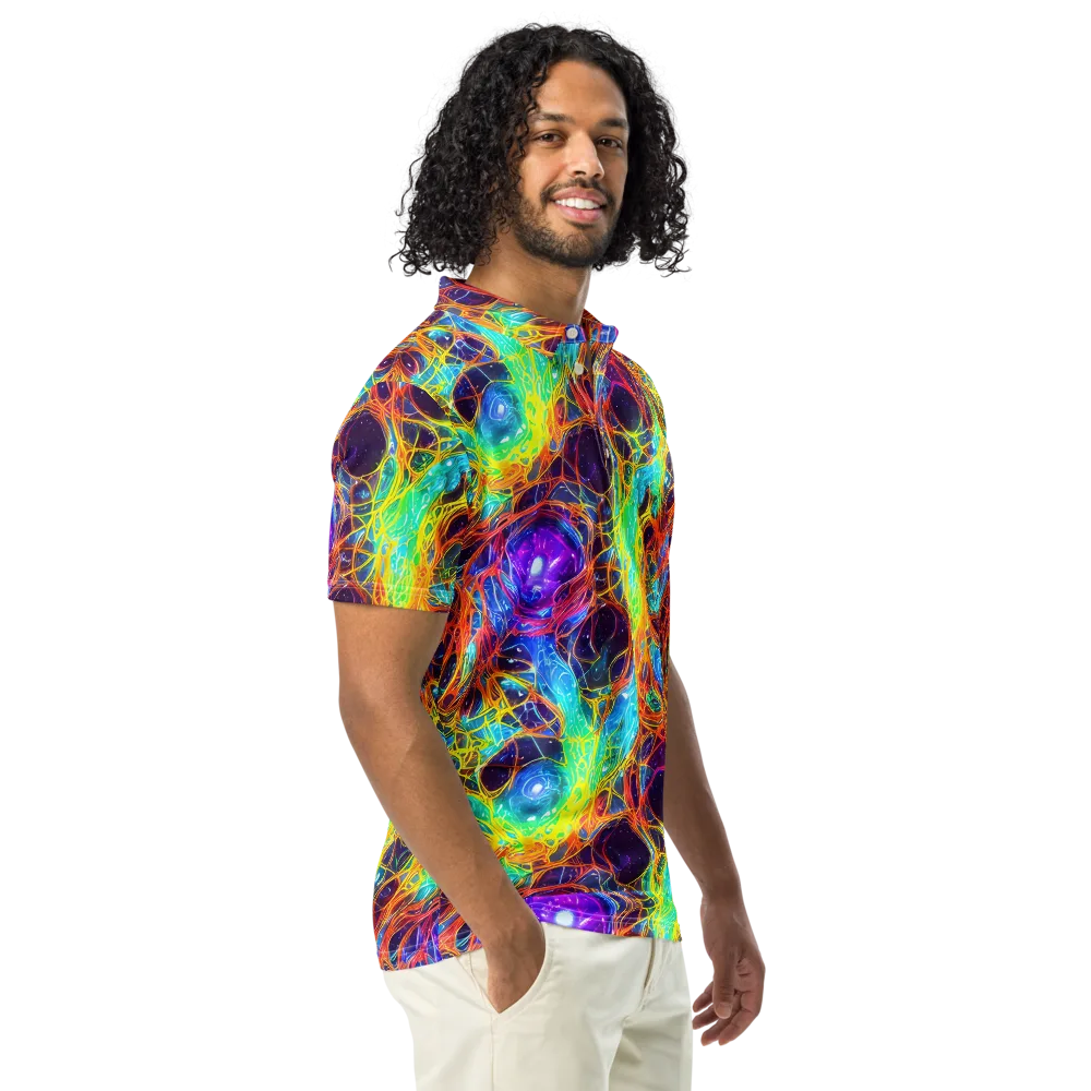 Biomorphic Voltage on Men's Slim Fit Polo Shirt — Right Front