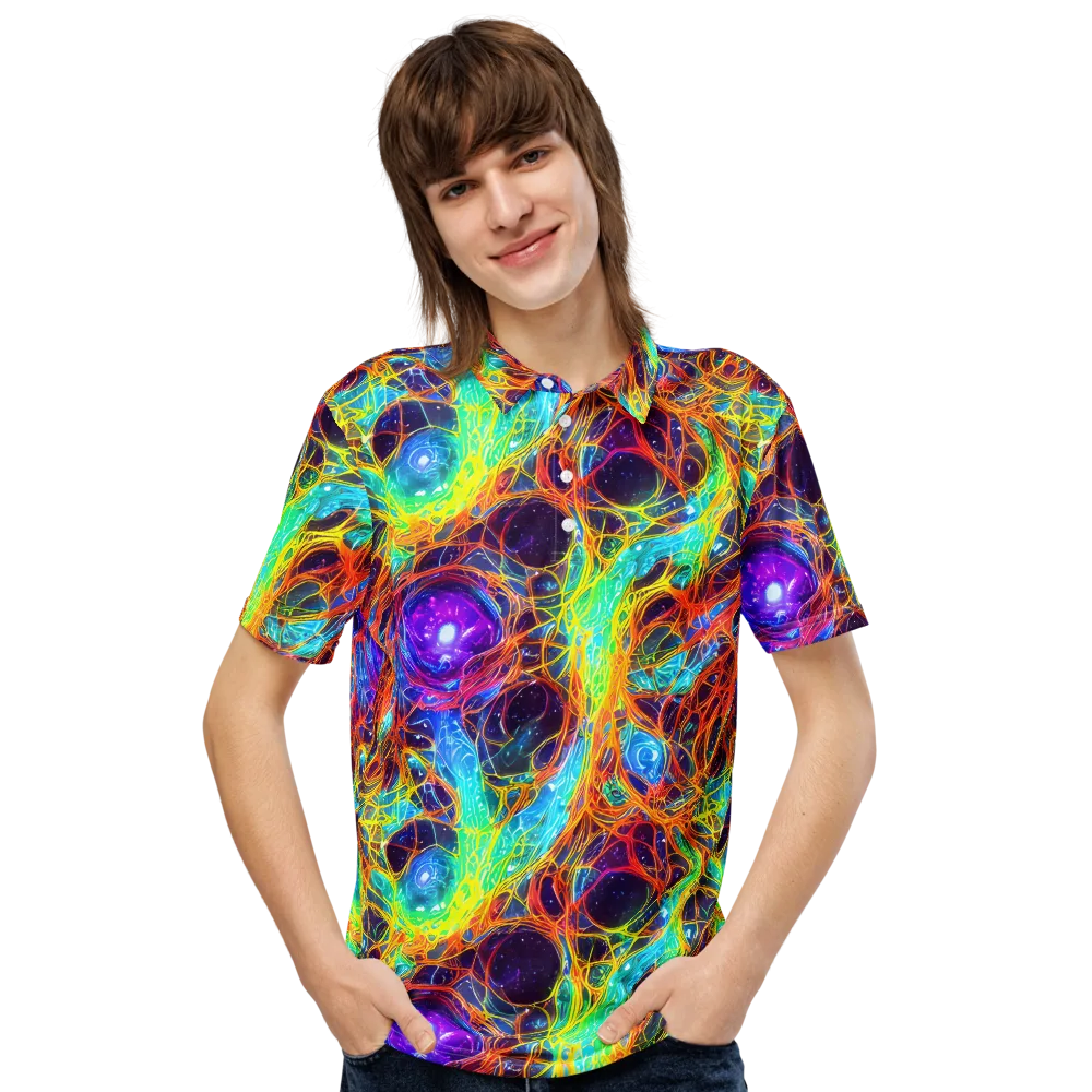 Biomorphic Voltage on Men's Slim Fit Polo Shirt — Front