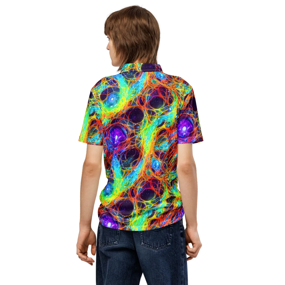 Biomorphic Voltage on Men's Slim Fit Polo Shirt — Back