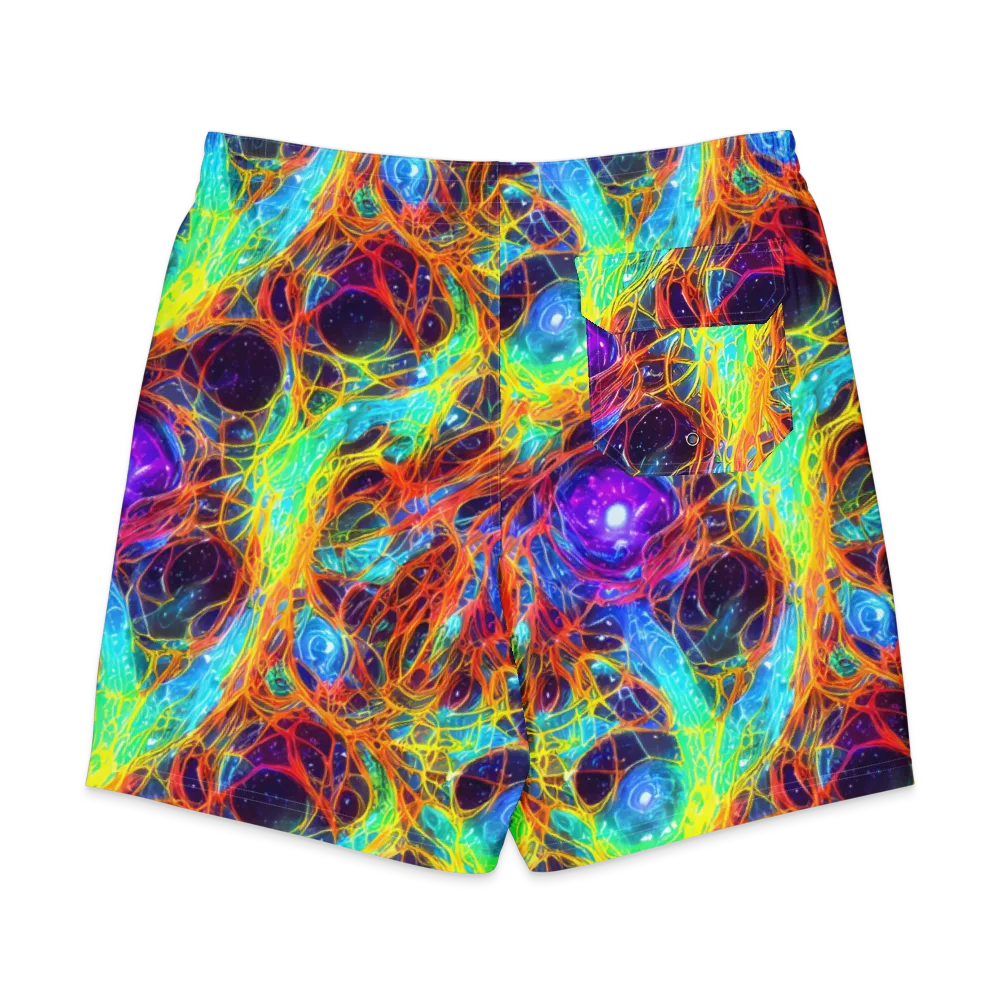 Biomorphic Voltage on Men's Board Shorts — Back