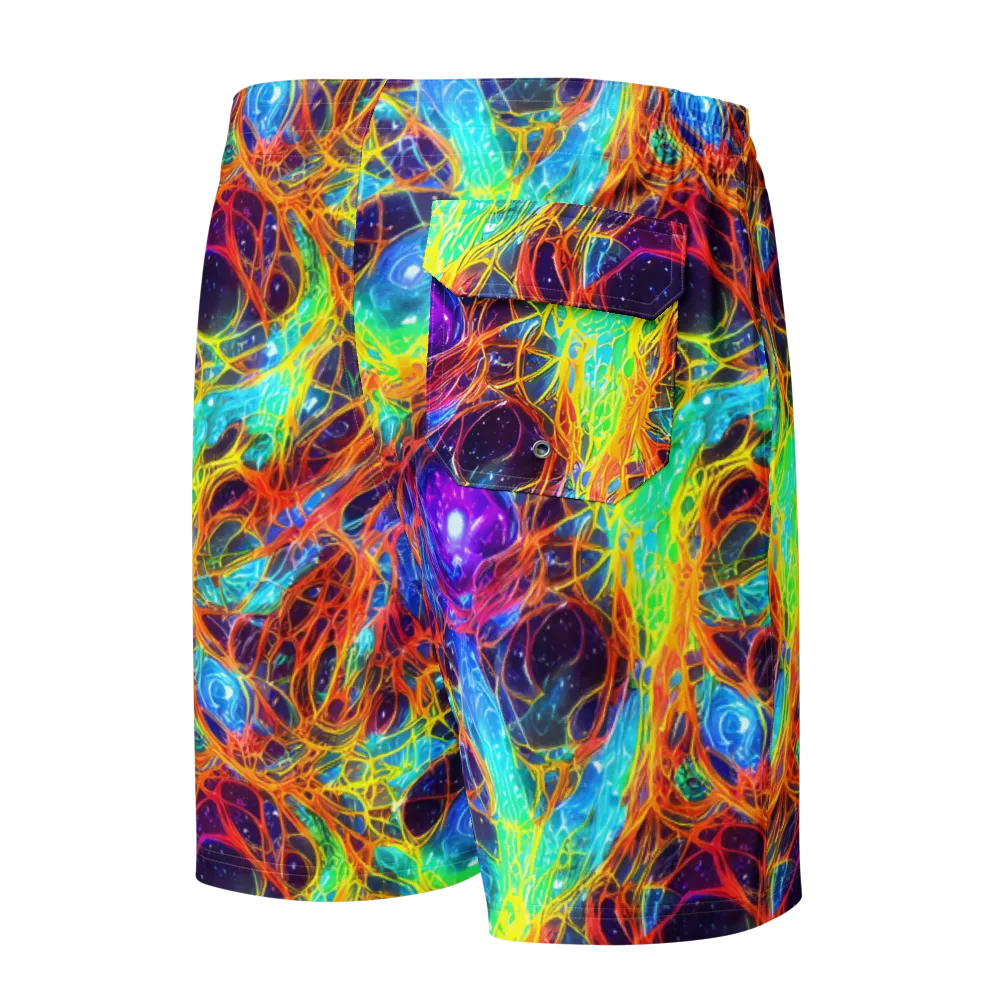 Biomorphic Voltage on Men's Board Shorts — Back