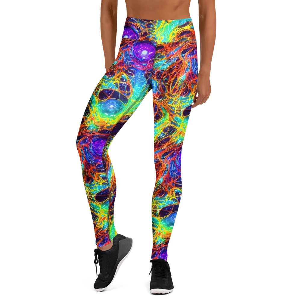 Biomorphic Voltage on Yoga Leggings — Front