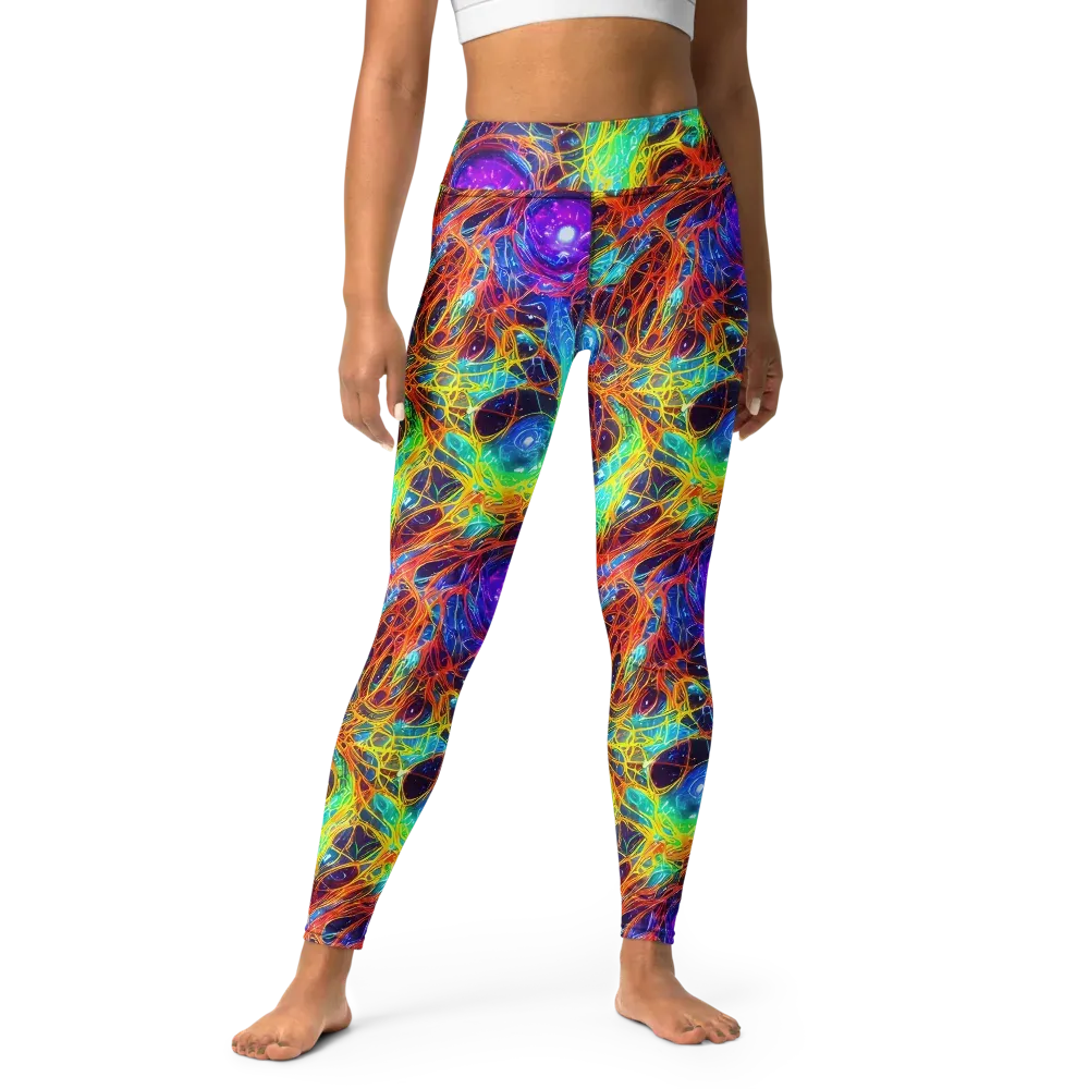 Biomorphic Voltage on Yoga Leggings — Front