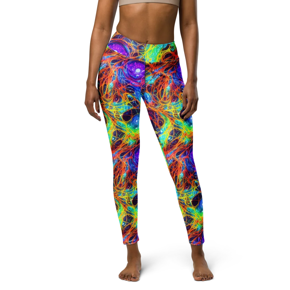 Biomorphic Voltage on Yoga Leggings — Front