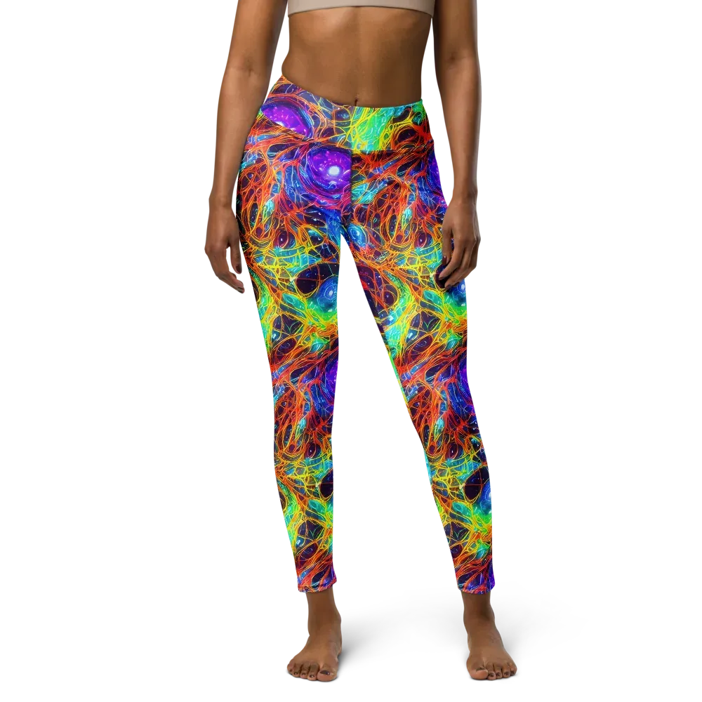 Biomorphic Voltage on Yoga Leggings — Front