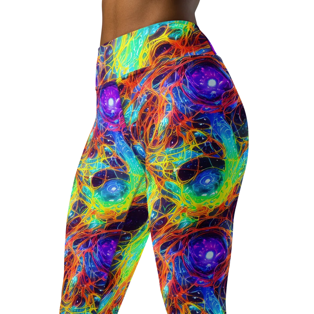 Biomorphic Voltage on Yoga Leggings — Left Front