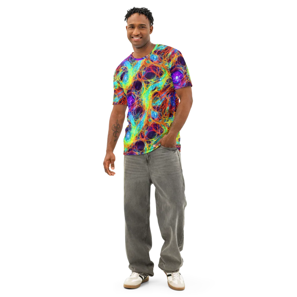 Biomorphic Voltage on Men's Cotton Crew Neck T-Shirt — Front