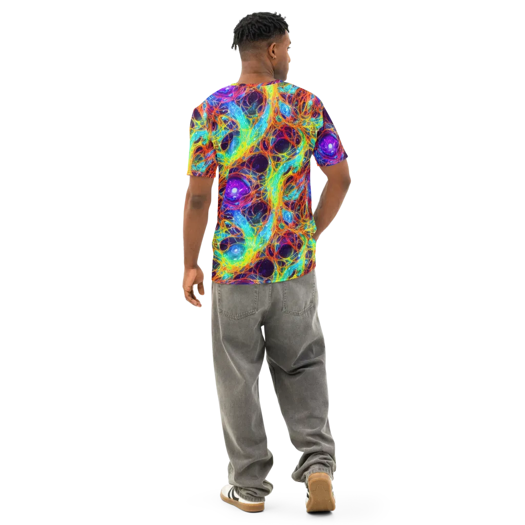 Biomorphic Voltage on Men's Cotton Crew Neck T-Shirt — Back