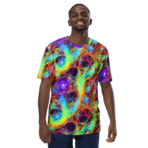 Biomorphic Voltage on a Men's Crew Neck T-Shirt