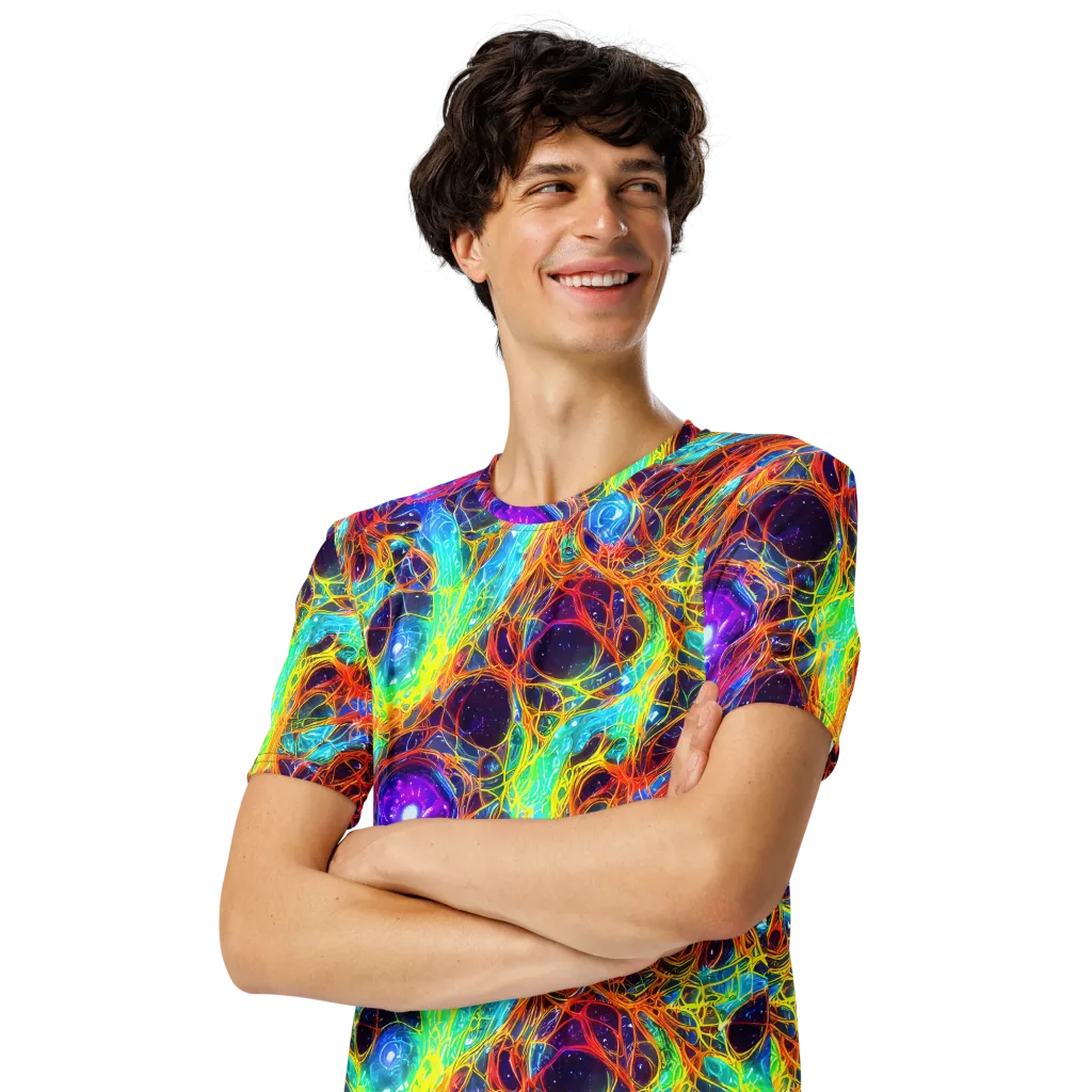 Biomorphic Voltage on Men's Crew Neck T-Shirt — Left Front