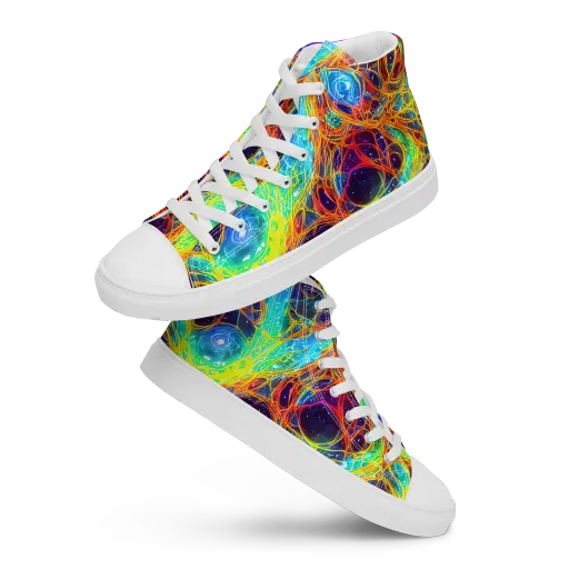 Biomorphic Voltage on a Men's High Top Canvas Shoes