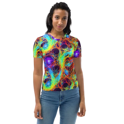 Biomorphic Voltage on a Women's Crew Neck T-Shirt