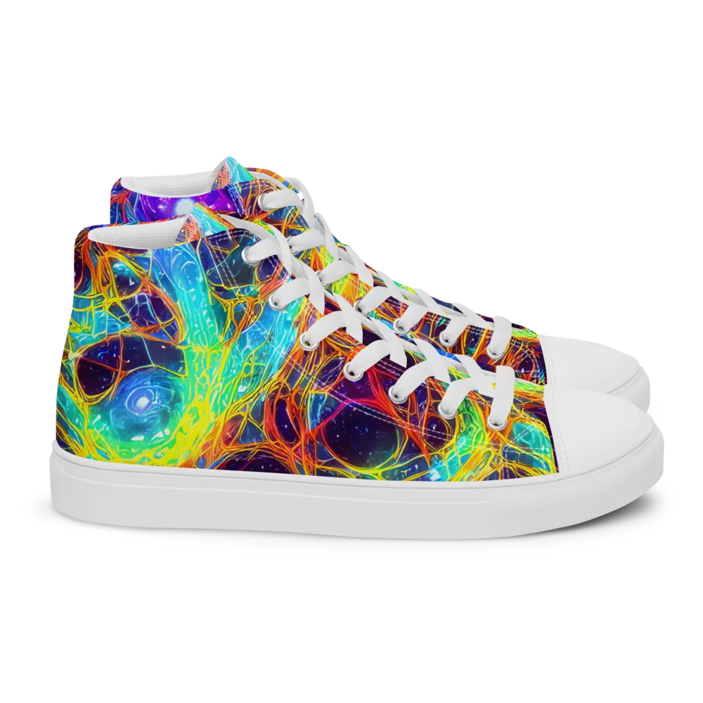 Biomorphic Voltage on Women's High Top Canvas Shoes — Right