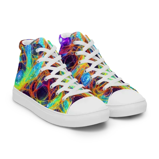 Biomorphic Voltage on a Women's High Top Canvas Shoes