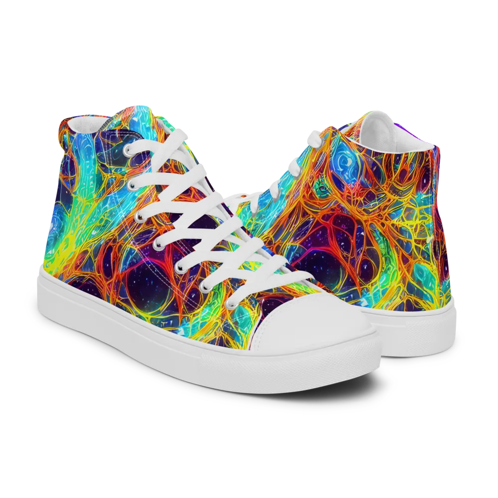 Biomorphic Voltage on Women's High Top Canvas Shoes — Right