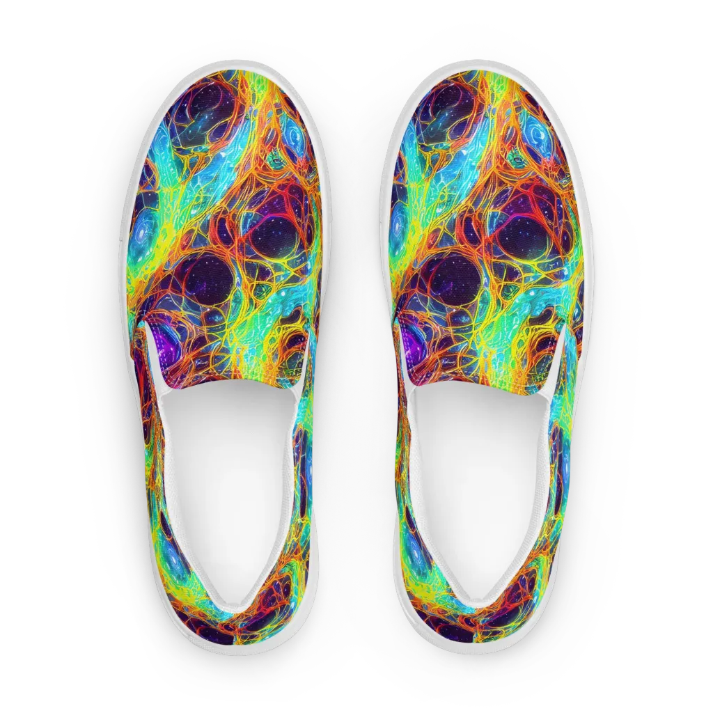 Biomorphic Voltage on Men's Slip-On Canvas Shoes — Front