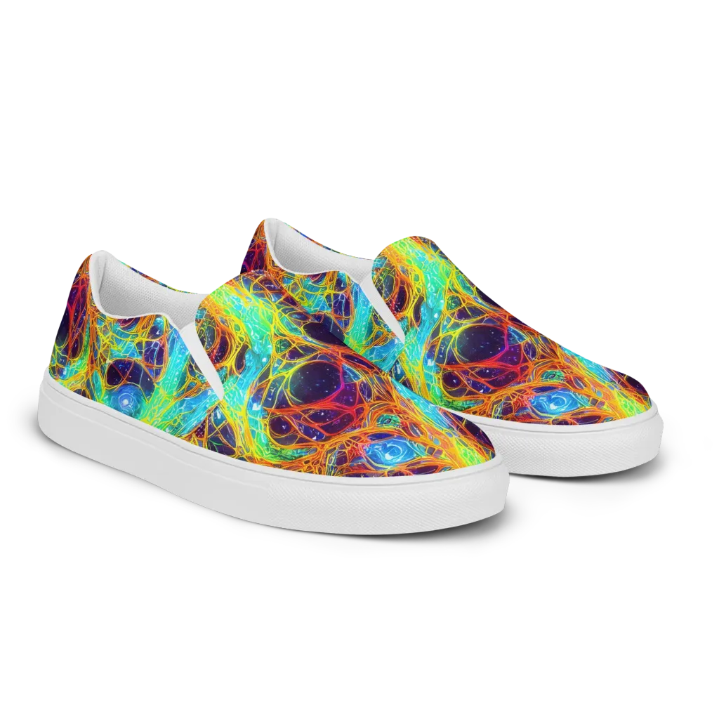 Biomorphic Voltage on Men's Slip-On Canvas Shoes — Right Front