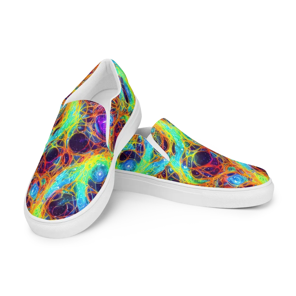 Biomorphic Voltage on Men's Slip-On Canvas Shoes — Left Front