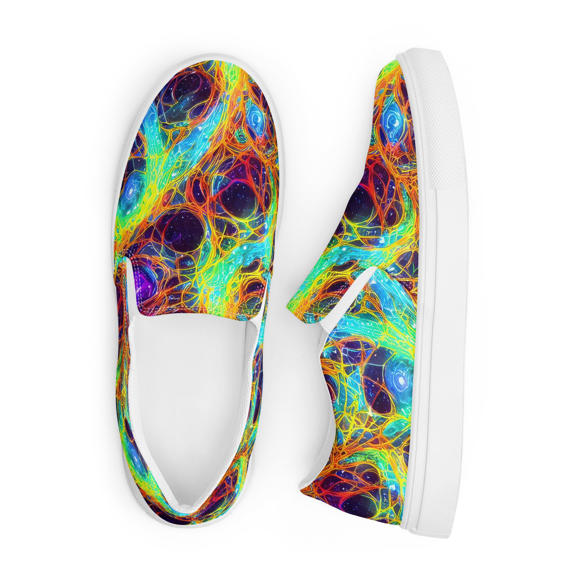 Biomorphic Voltage on Men's Slip-On Canvas Shoes — Front