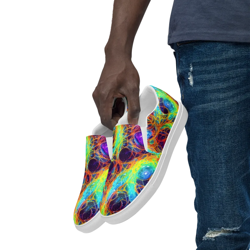 Biomorphic Voltage on Men's Slip-On Canvas Shoes — Left Front