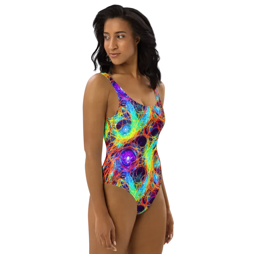 Biomorphic Voltage on One-Piece Swimsuit — Right