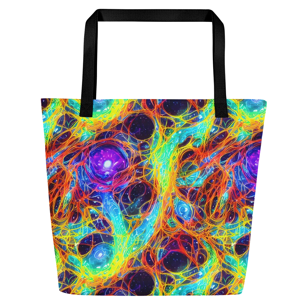 Biomorphic Voltage on Large Tote Bag W/ Pocket — Front
