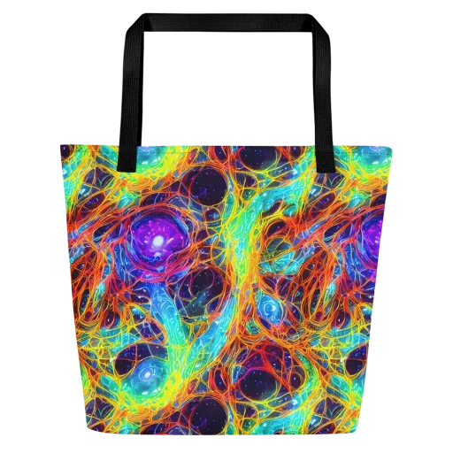 Biomorphic Voltage on a Large Tote Bag W/ Pocket