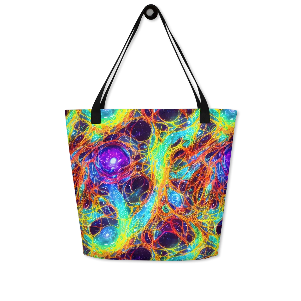 Biomorphic Voltage on Large Tote Bag W/ Pocket — Front