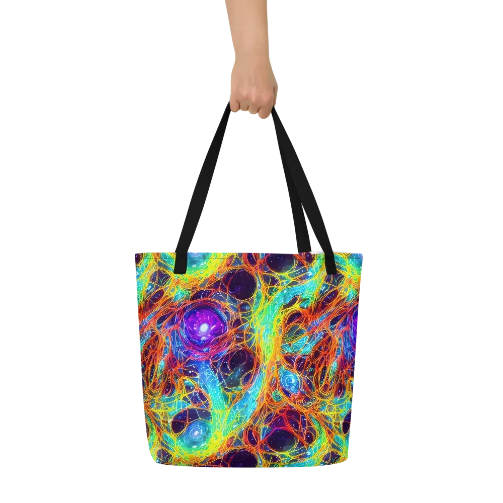 Biomorphic Voltage on Large Tote Bag W/ Pocket — Front