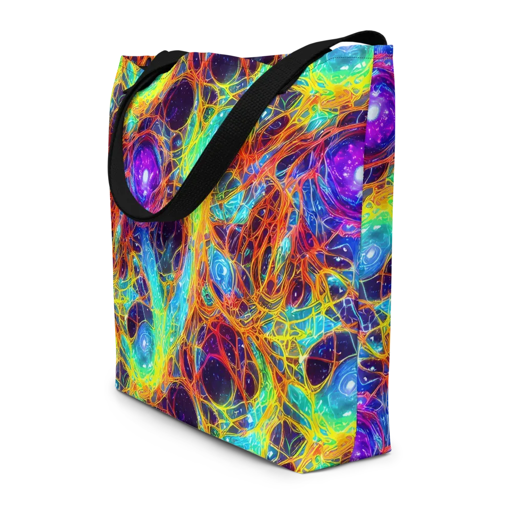 Biomorphic Voltage on Large Tote Bag W/ Pocket — Front