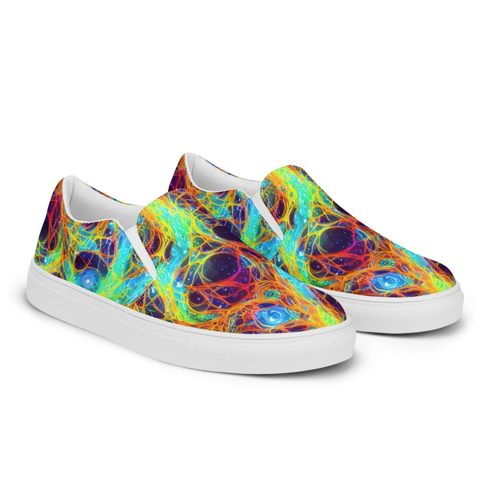 Biomorphic Voltage on Women's Slip-On Canvas Shoes — Right Front