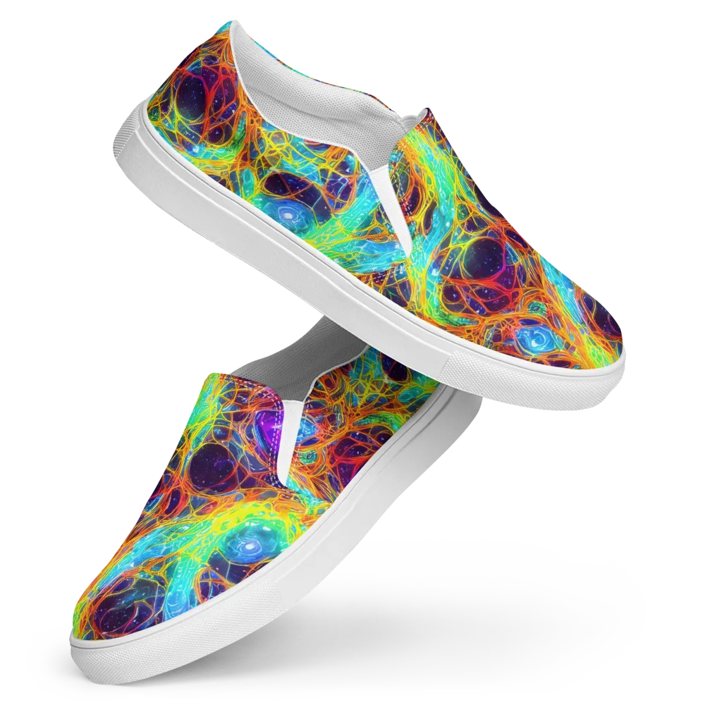 Biomorphic Voltage on Women's Slip-On Canvas Shoes — Front