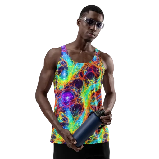 Biomorphic Voltage on a Men's Tank Top