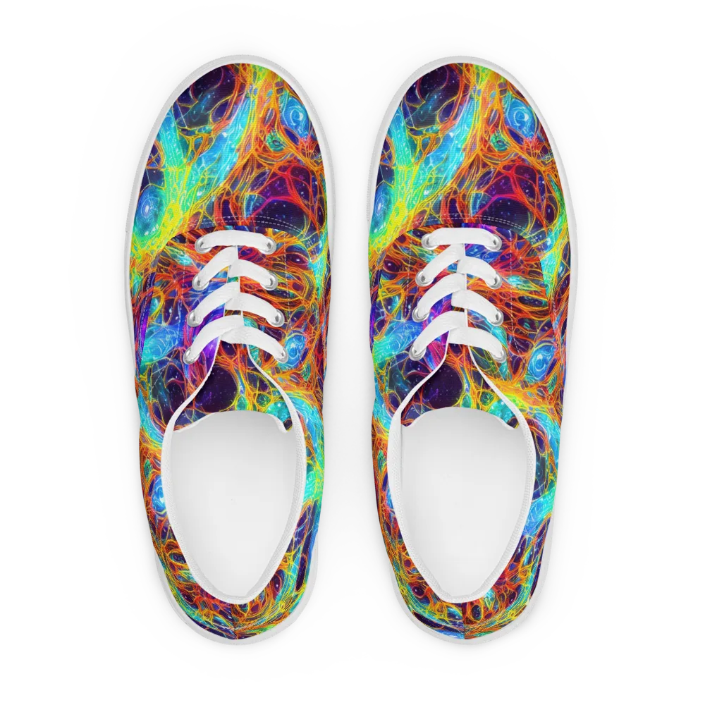 Biomorphic Voltage on Men's Lace-Up Canvas Shoes — Front