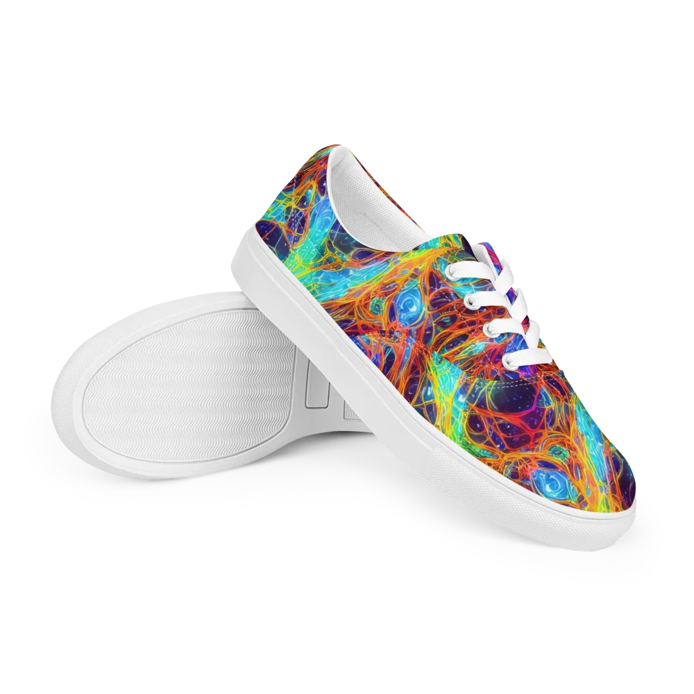 Biomorphic Voltage on Men's Lace-Up Canvas Shoes — Right Front