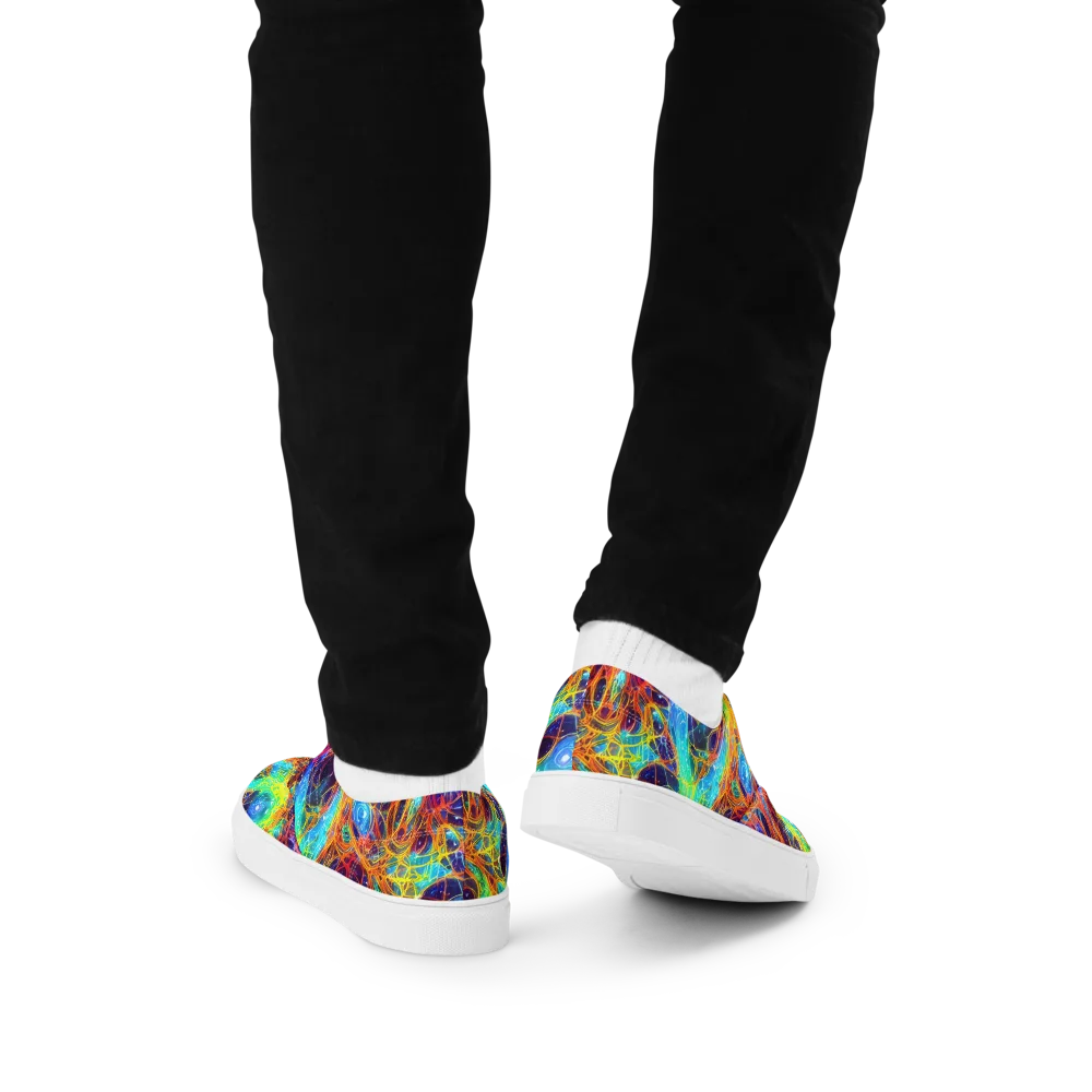 Biomorphic Voltage on Men's Lace-Up Canvas Shoes — Back