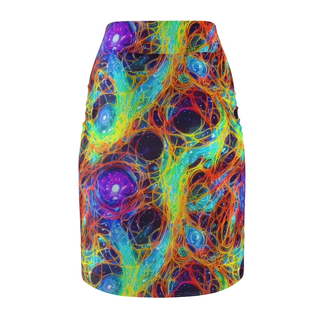 Biomorphic Voltage on Pencil Skirt — Back