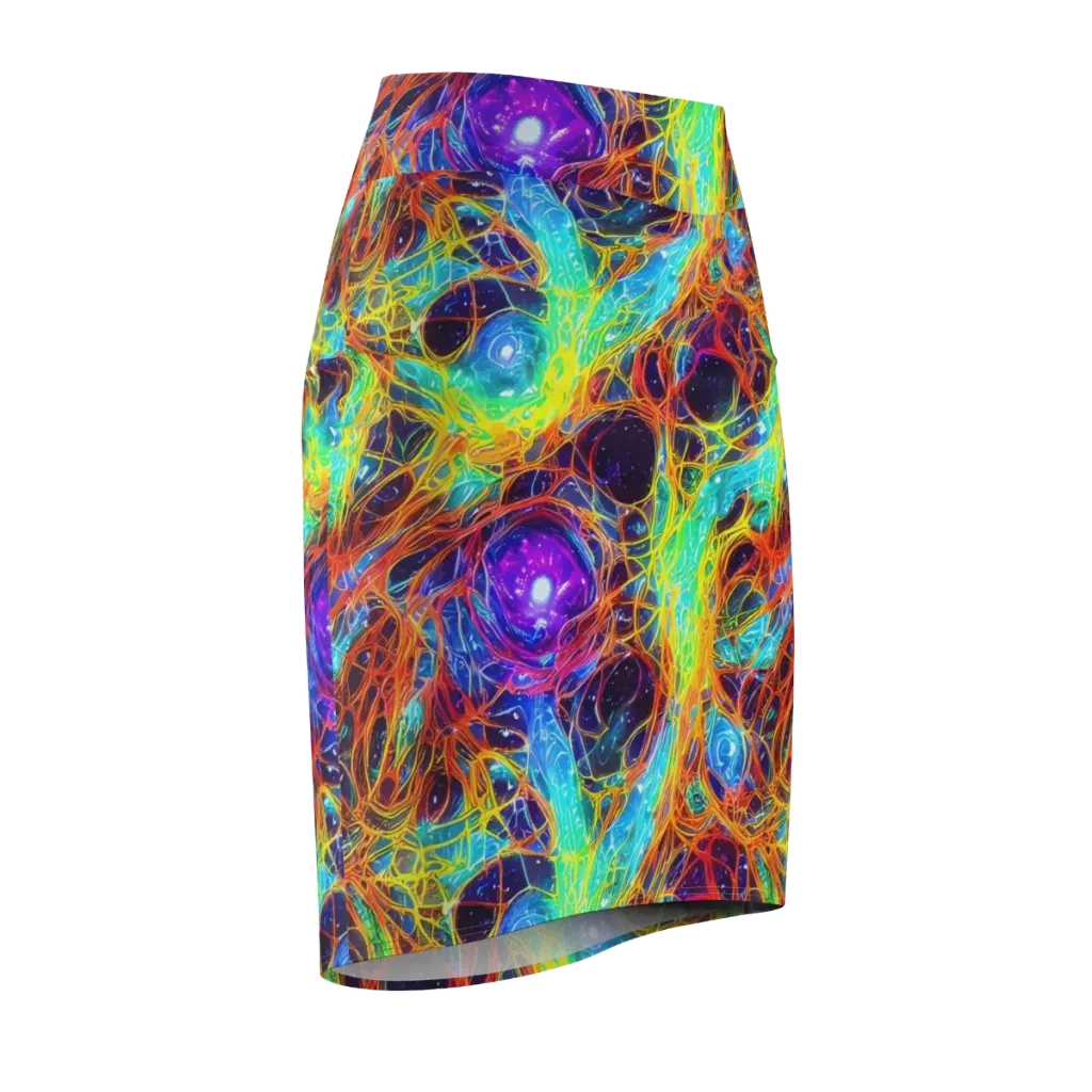 Biomorphic Voltage on Pencil Skirt — Front Side