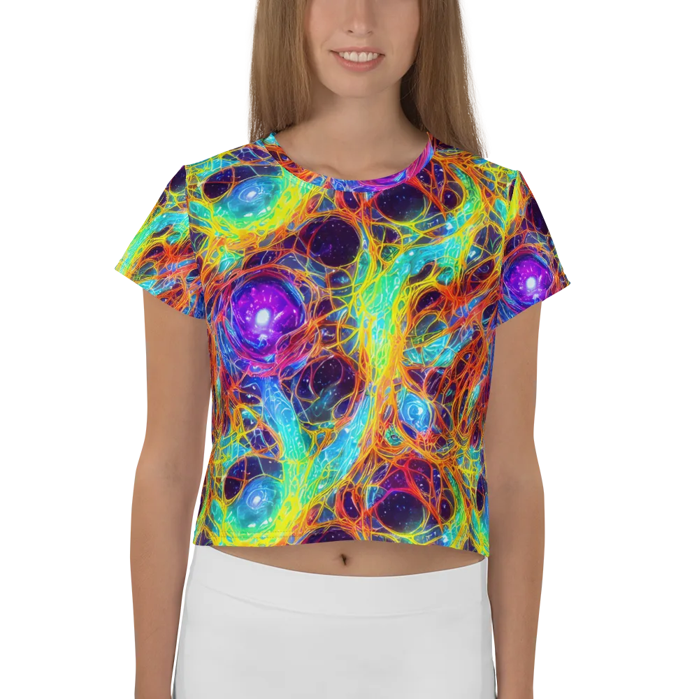 Biomorphic Voltage on Crop Tee — Front