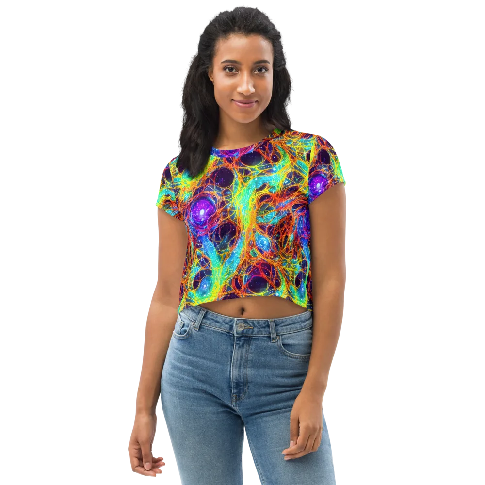 Biomorphic Voltage on Crop Tee — Front