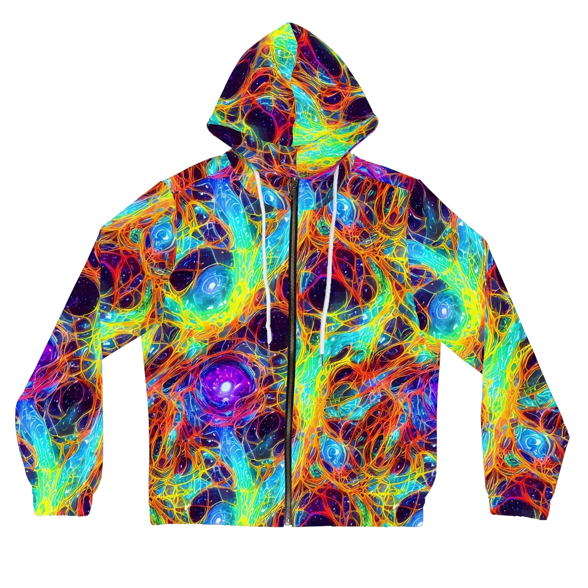 Biomorphic Voltage on Women's Full-Zip Hoodie — Front