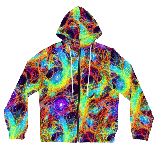 Biomorphic Voltage on a Women's Full-Zip Hoodie