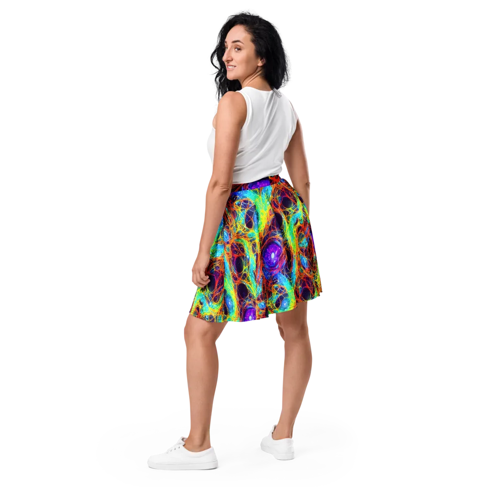 Biomorphic Voltage on Skater Skirt — Back