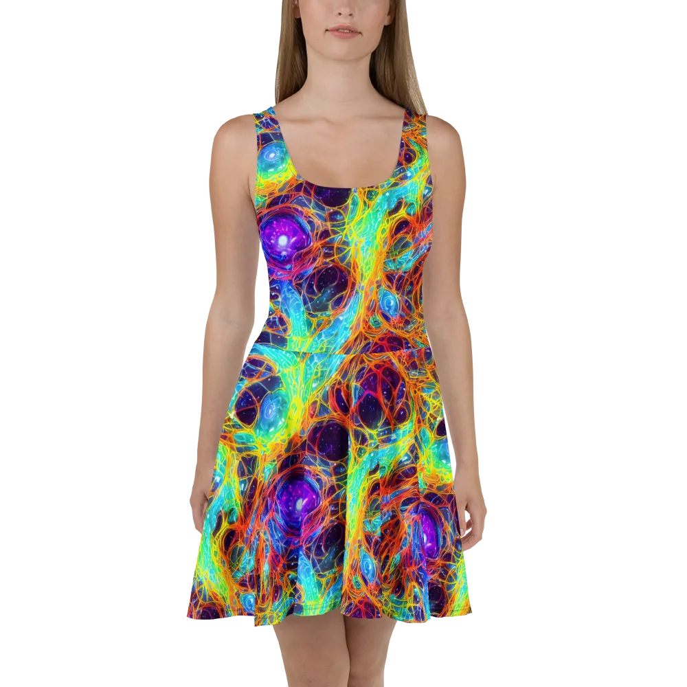 Biomorphic Voltage on Skater Dress — Front