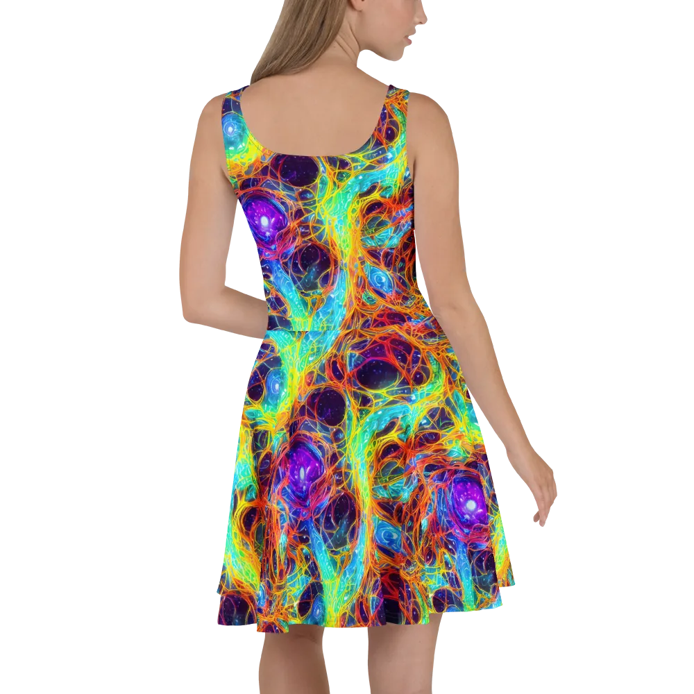 Biomorphic Voltage on Skater Dress — Back