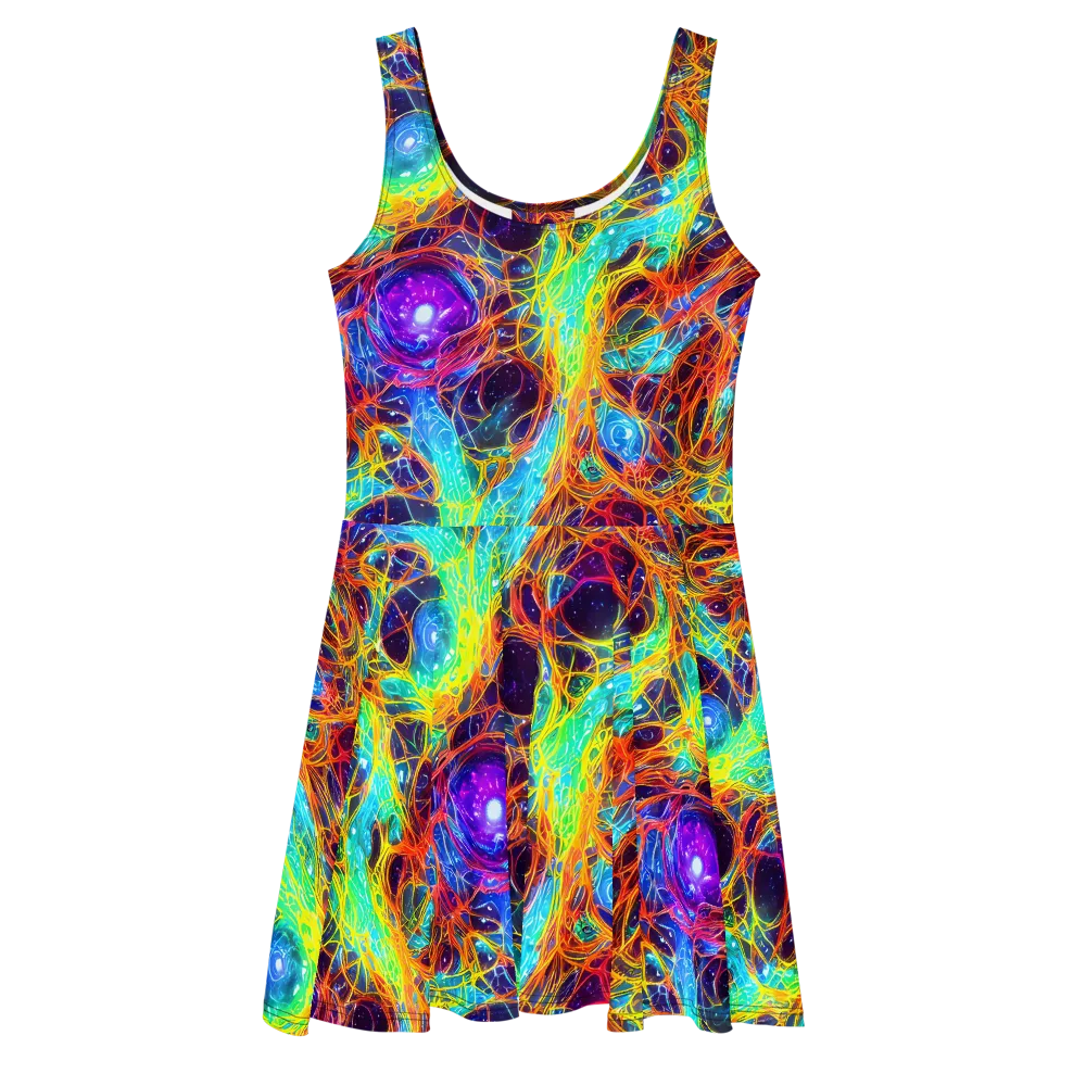 Biomorphic Voltage on Skater Dress — Front